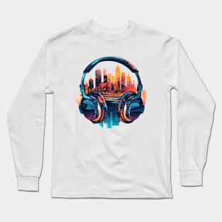 Headphone Music Non Stop Fun Urbain City Life Long Sleeve T-Shirt